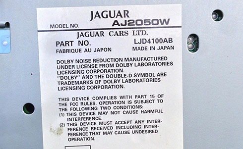 numero de serie d'un radio jaguar